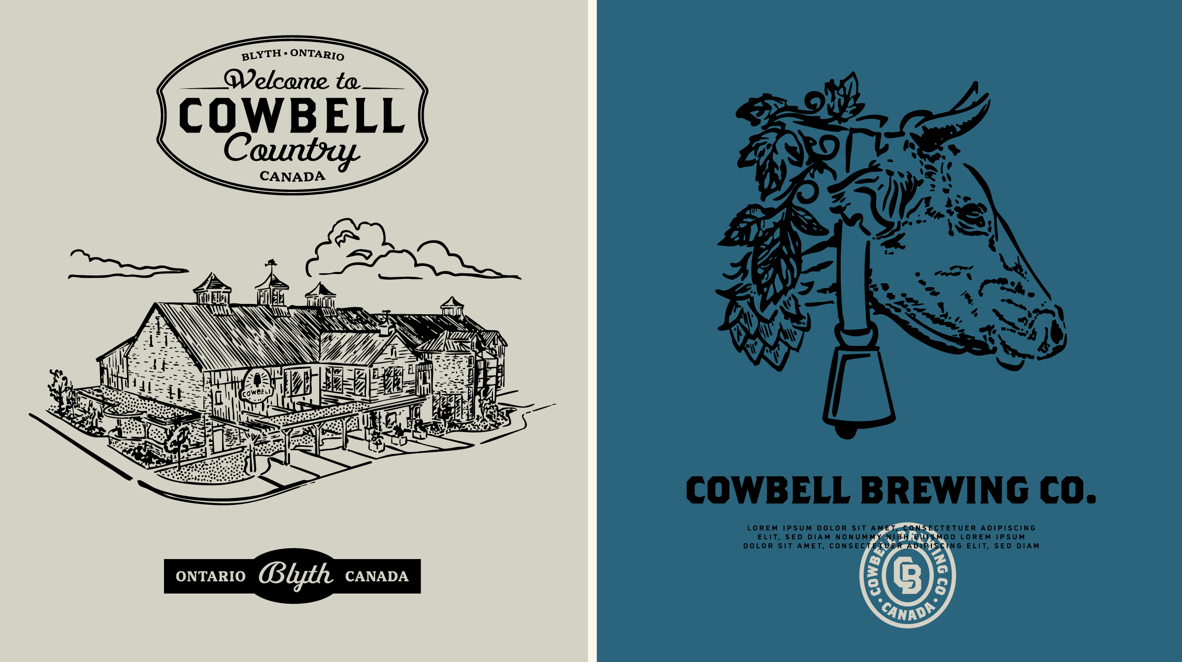 Illustration treatments for Cowbell Brewing by CODO Design